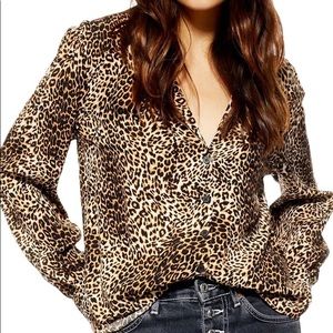 EUC Topshop animal print blouse